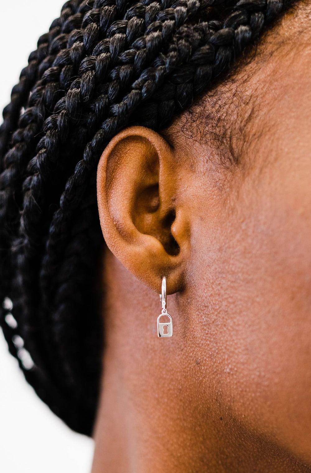 ryanne mini lock earrings