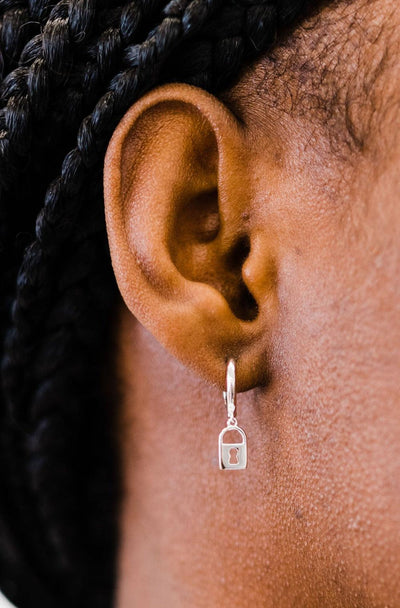 ryanne mini lock earrings