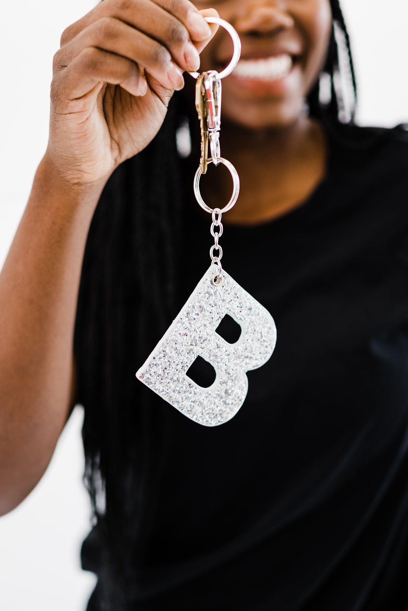 Kendall Glitter Initial Keychain - Final Sale