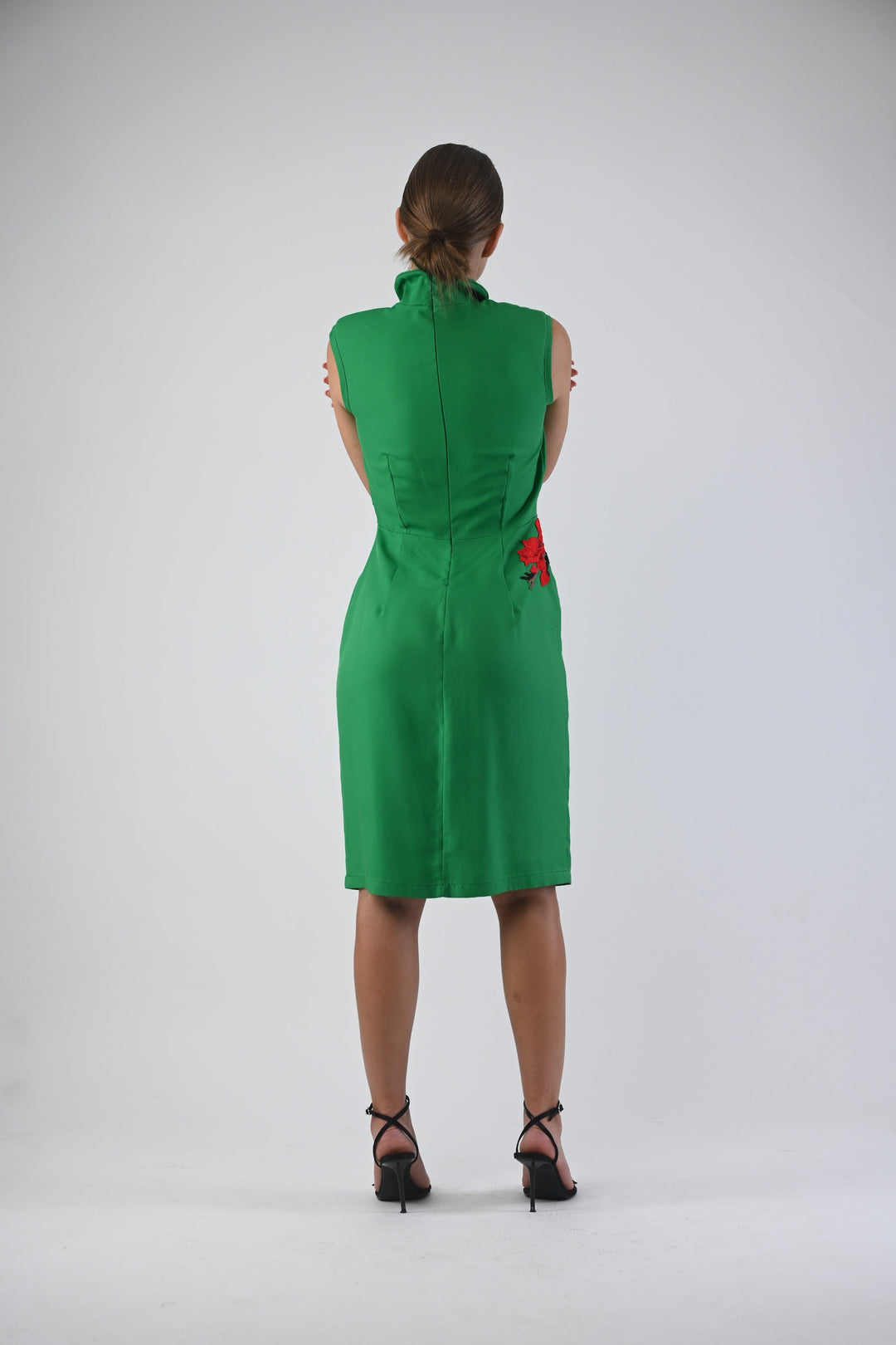 Grass Dress with handcrafted flowers