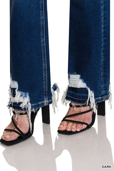Feeling Empowered Denim Distressed Boot Cut Jeans - Sybaritic Bags & Clothing