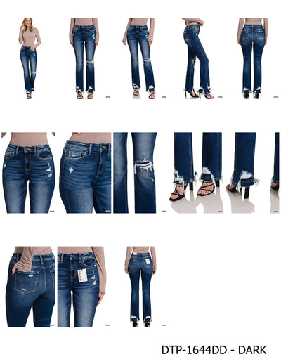 Feeling Empowered Denim Distressed Boot Cut Jeans - Sybaritic Bags & Clothing