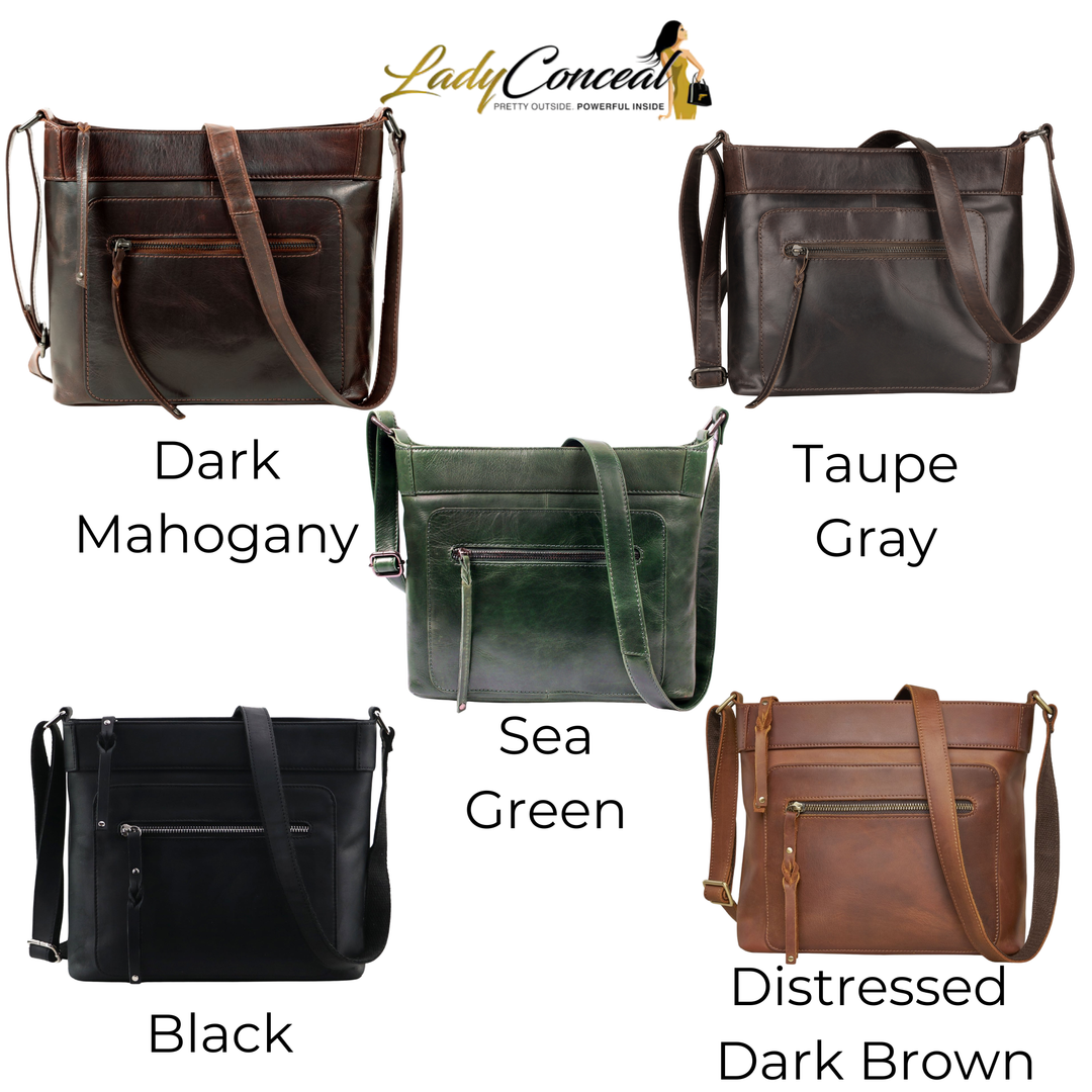 Concealed Carry Delaney Leather Crossbody by Lady Conceal