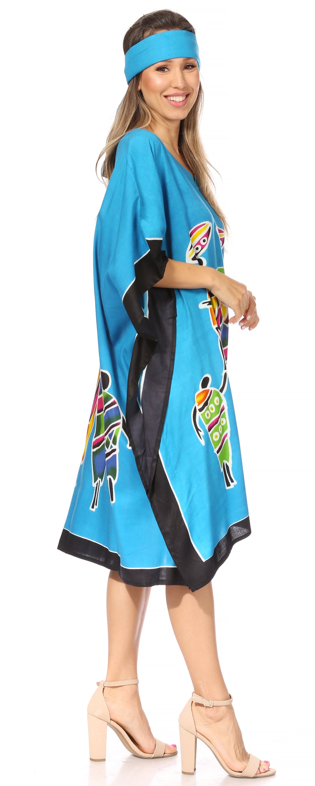 Sakkas Trina Women's Casual Loose Beach Poncho Caftan Dress Cover-up Many Print