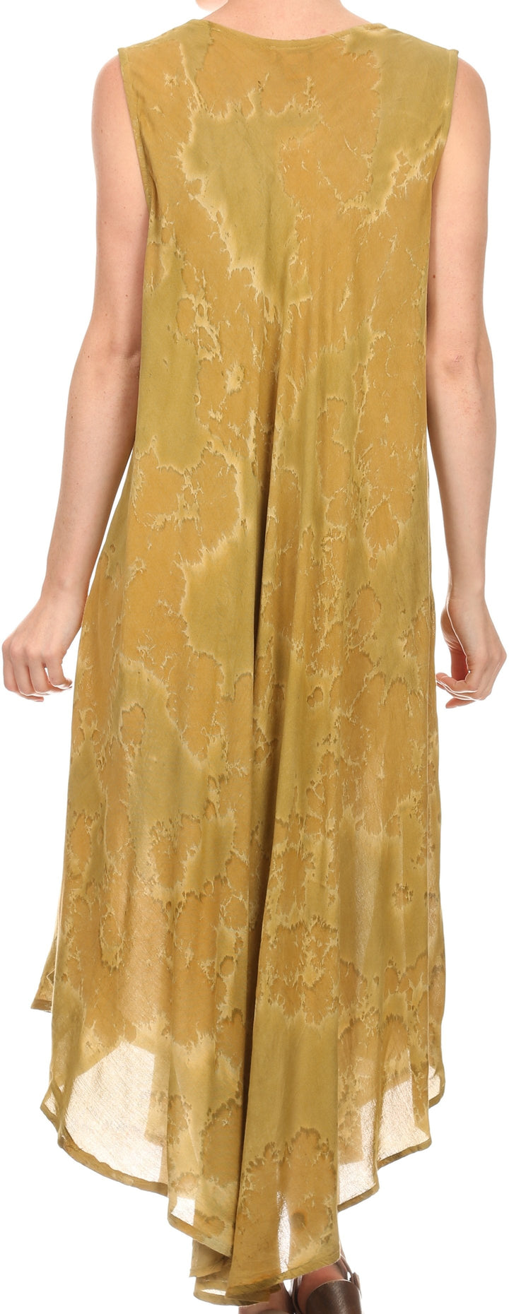 Sakkas Laeila Tie Dye Washed Long Sleeveless Tank Top Caftan Dress / Cover Up