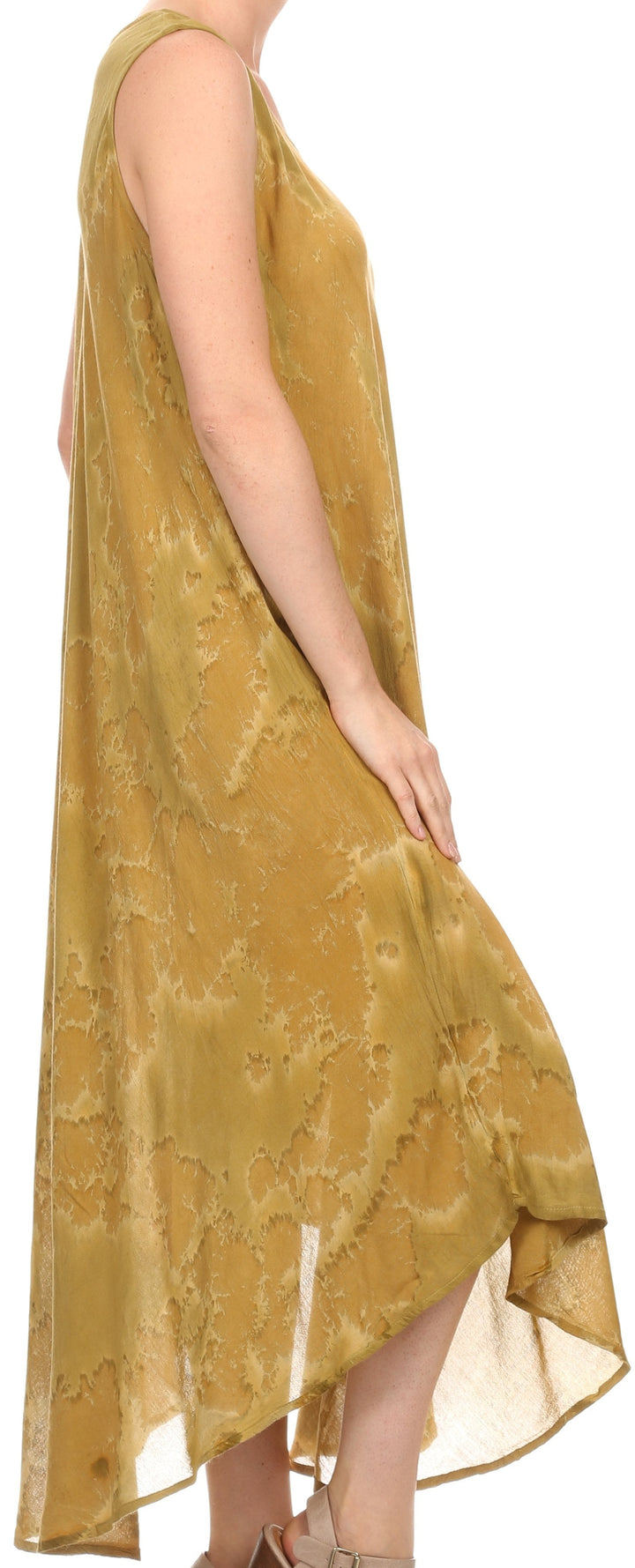 Sakkas Laeila Tie Dye Washed Long Sleeveless Tank Top Caftan Dress / Cover Up