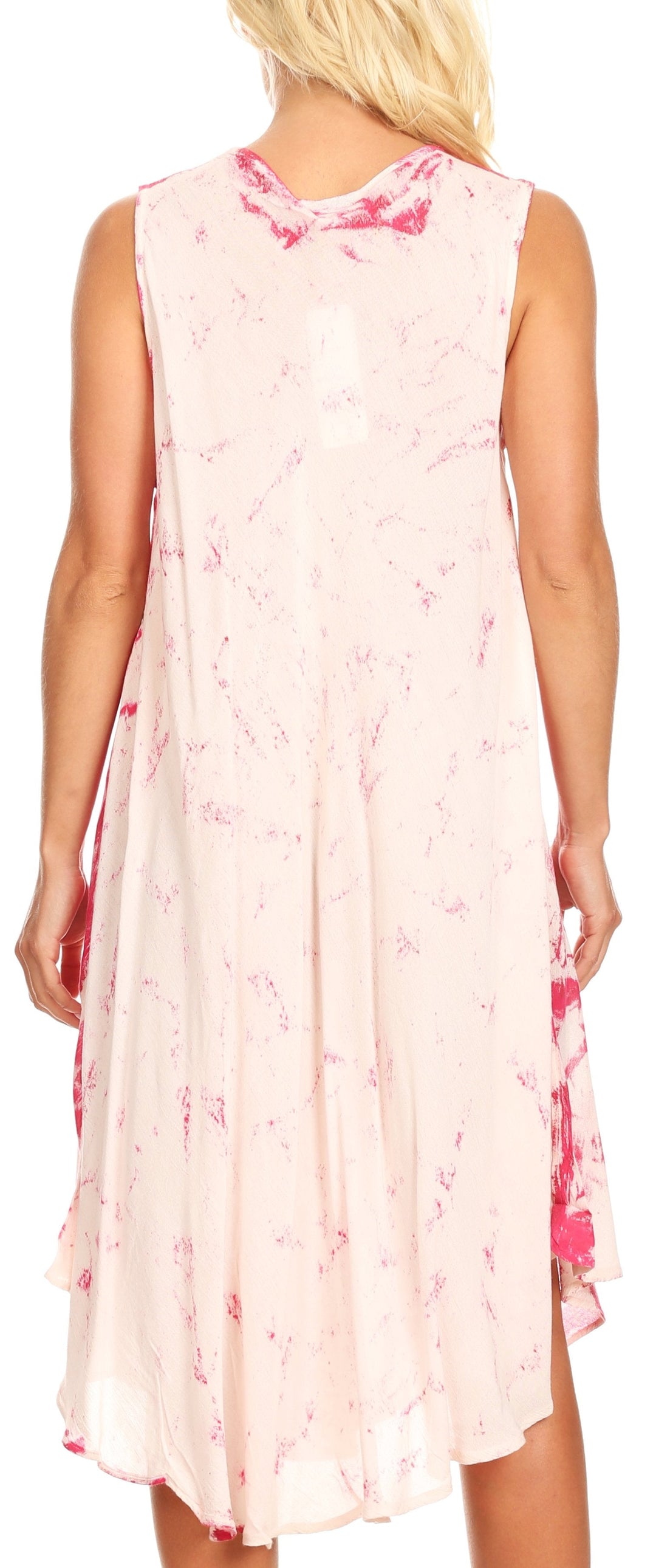 Sakkas Anni Women's Summer Casual Midi Sleeveless Loose Tie-dye Tank Sundress