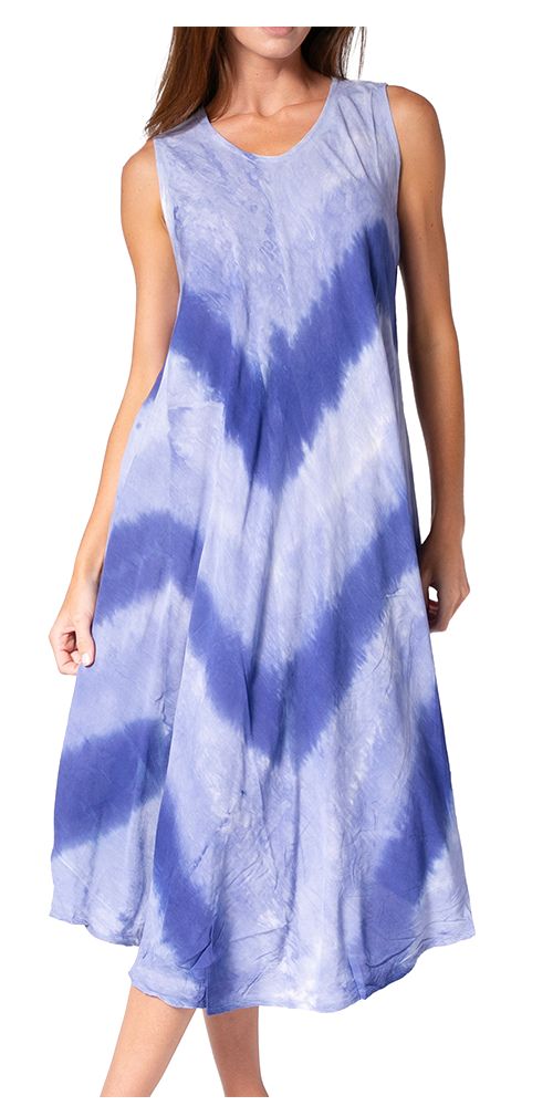 Sakkas Neja Women's Casual Maxi Summer Sleeveless Loose Fit Tie Dye Tank Dress