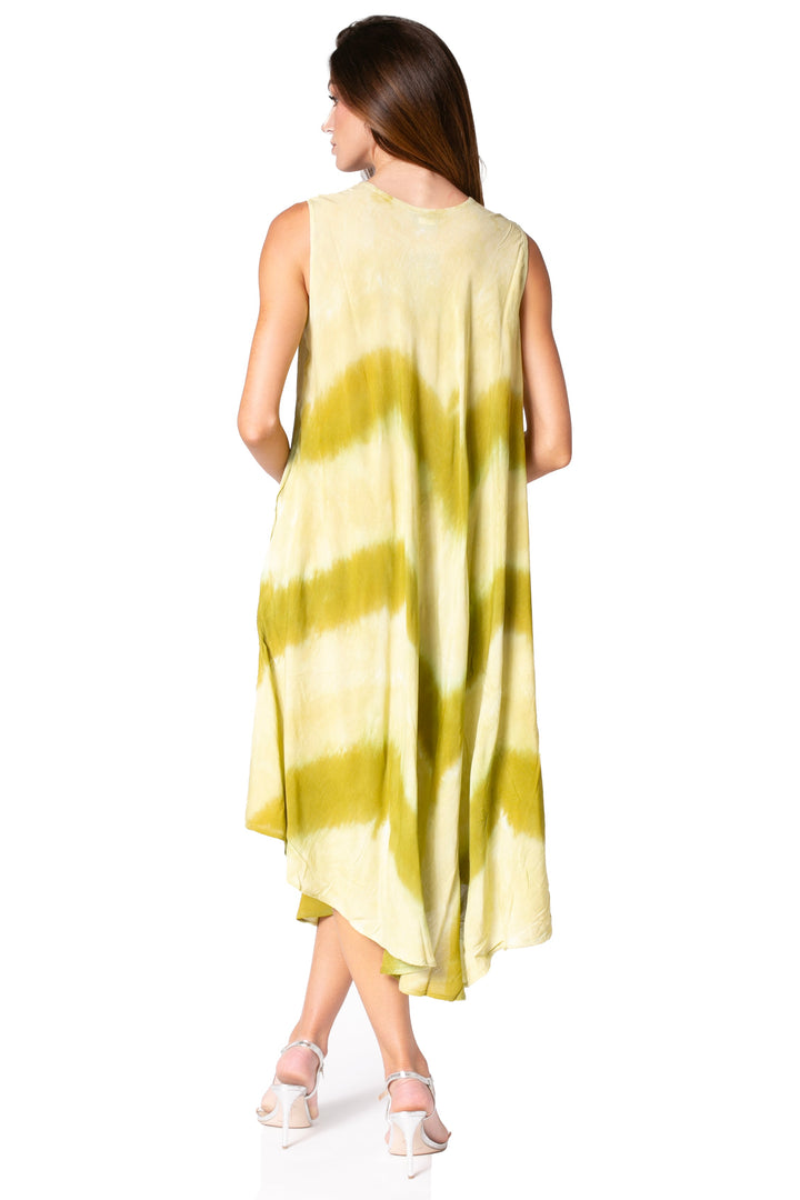 Sakkas Neja Women's Casual Maxi Summer Sleeveless Loose Fit Tie Dye Tank Dress