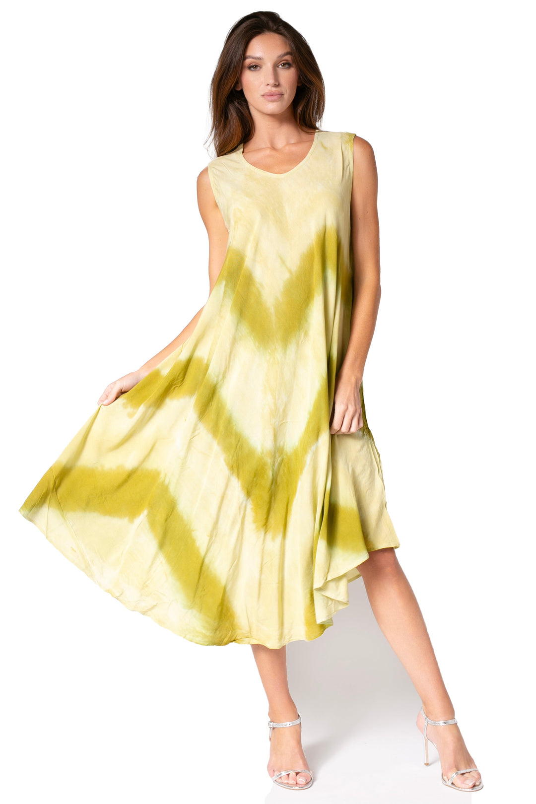 Sakkas Neja Women's Casual Maxi Summer Sleeveless Loose Fit Tie Dye Tank Dress