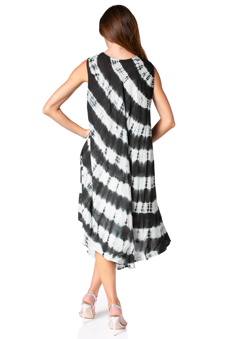 Sakkas Neja Women's Casual Maxi Summer Sleeveless Loose Fit Tie Dye Tank Dress