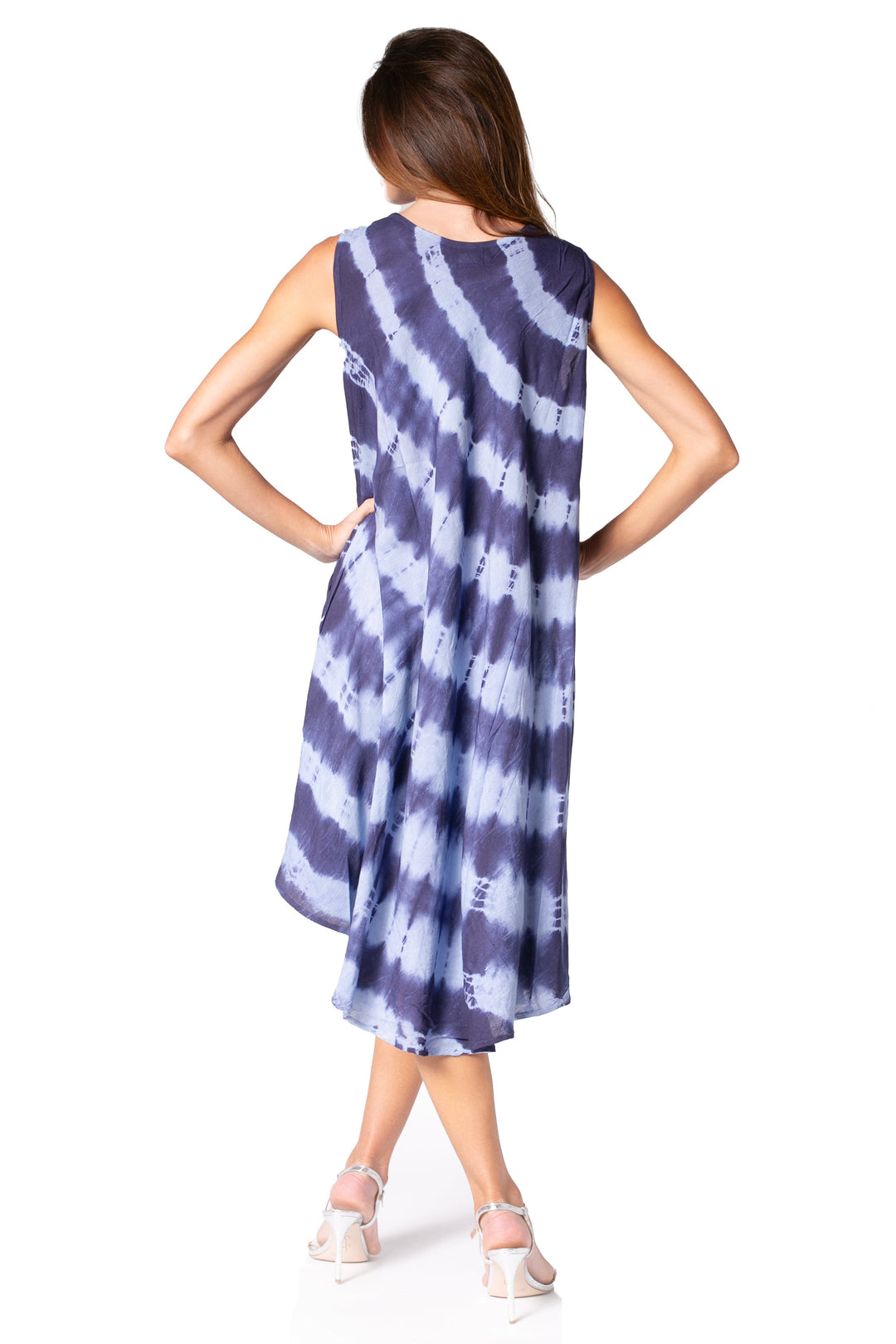 Sakkas Neja Women's Casual Maxi Summer Sleeveless Loose Fit Tie Dye Tank Dress