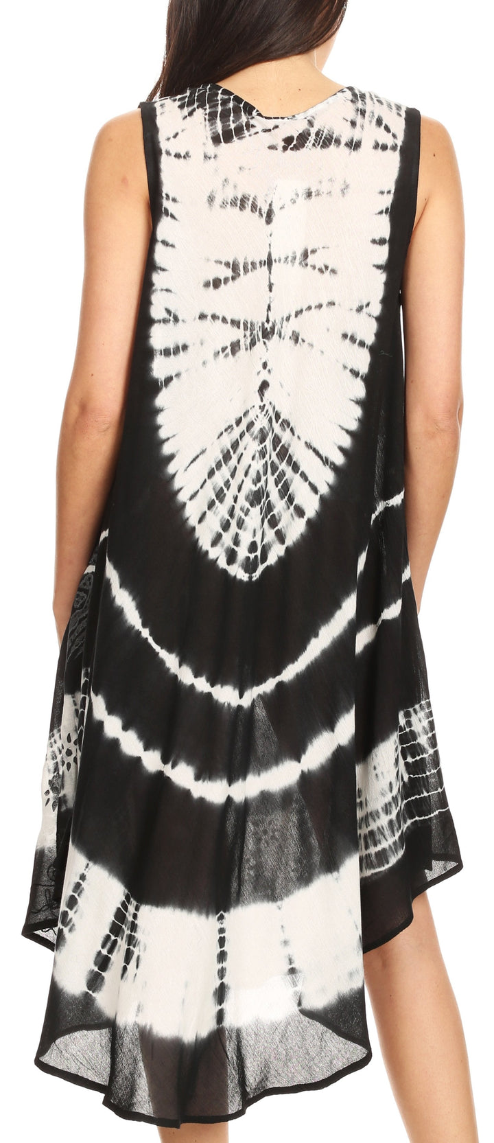 Sakkas Ambra Women's Casual Maxi Tie Dye Sleeveless Loose Tank Cover-up Dress