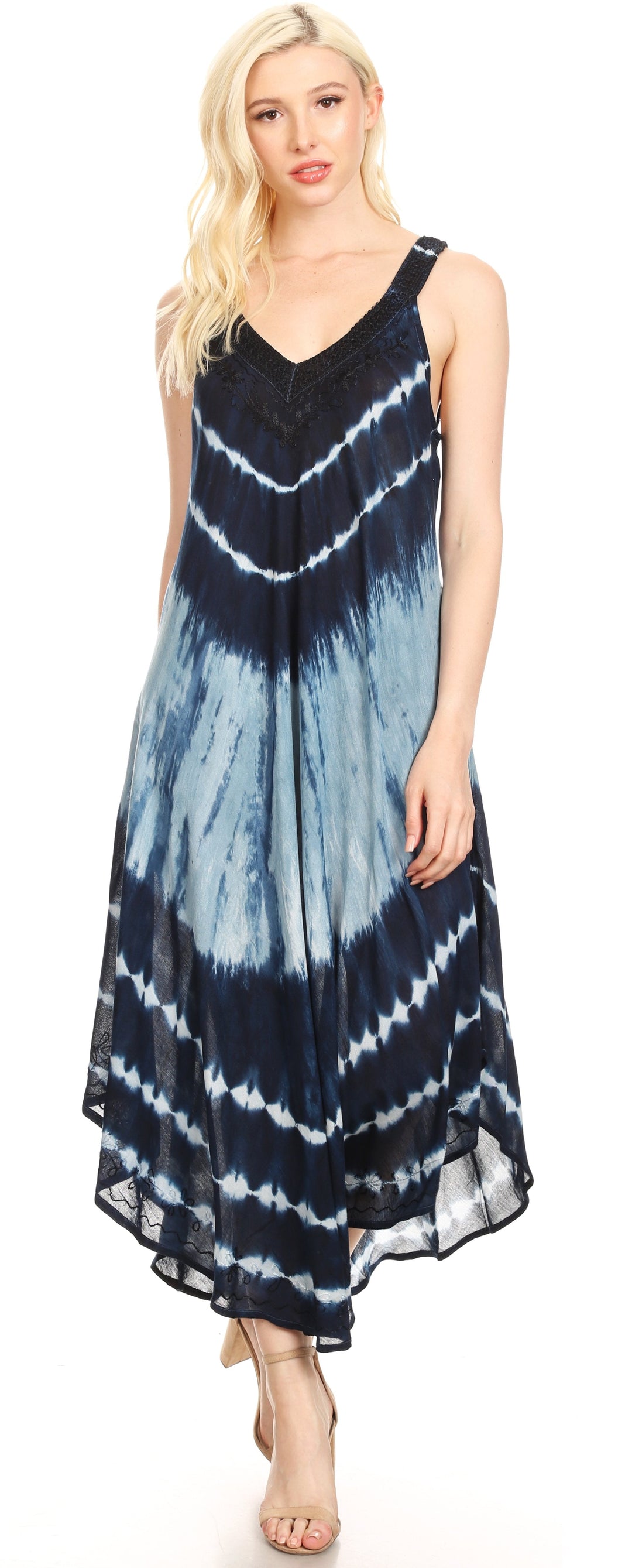 Sakkas Liz  Women's Maxi Loose Sleeveless Summer Casual Tank Dress Cover-up Caftan