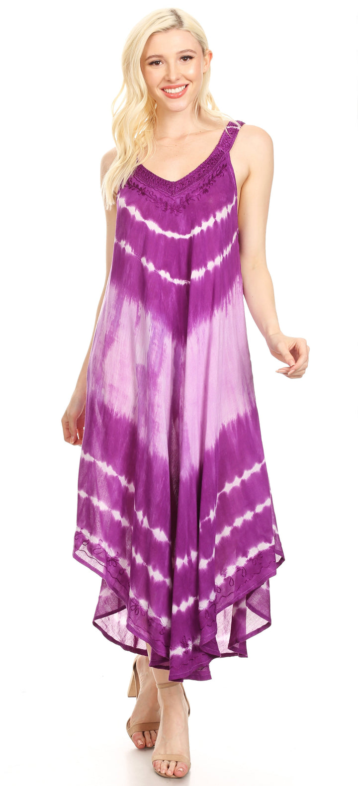 Sakkas Liz  Women's Maxi Loose Sleeveless Summer Casual Tank Dress Cover-up Caftan