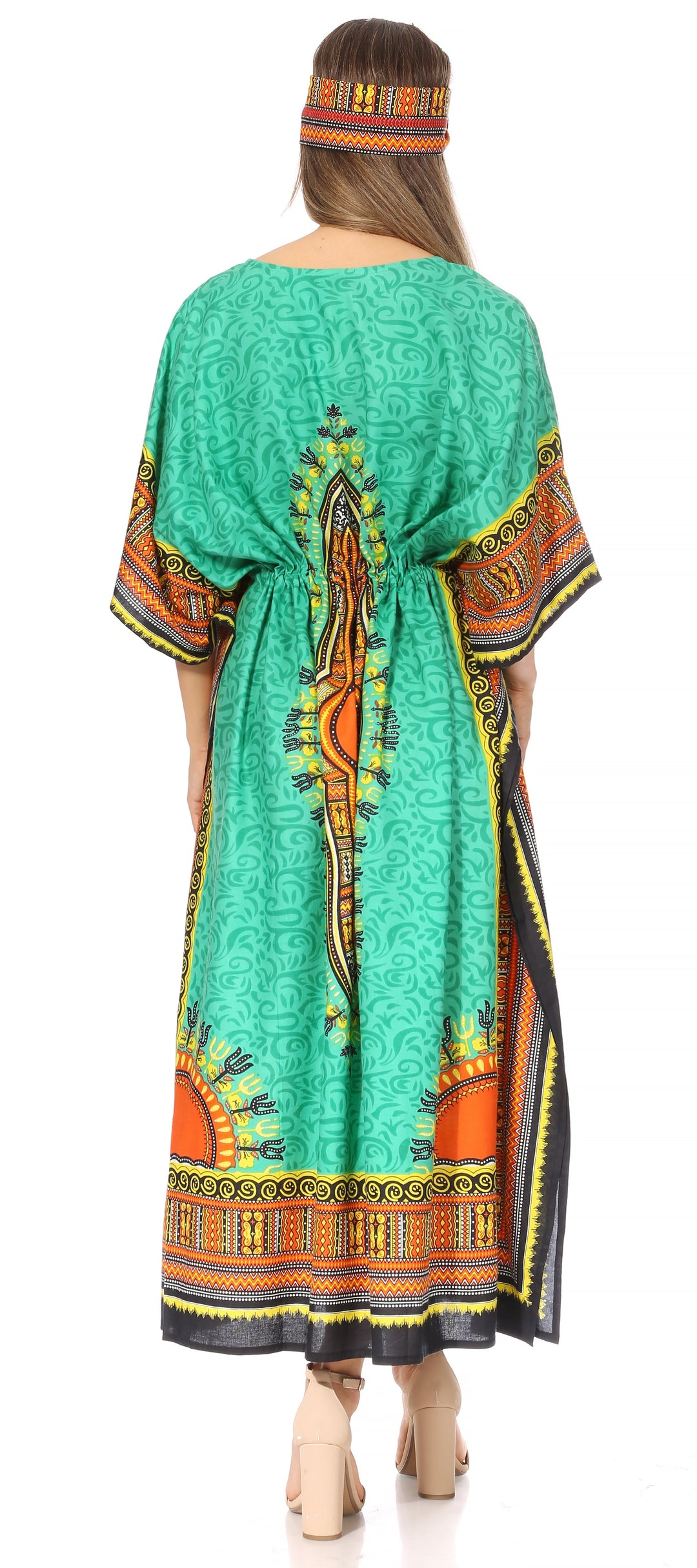 Sakkas Mera Women's Long Loose Short Sleeve Summer Casual Caftan Kaftan Dress