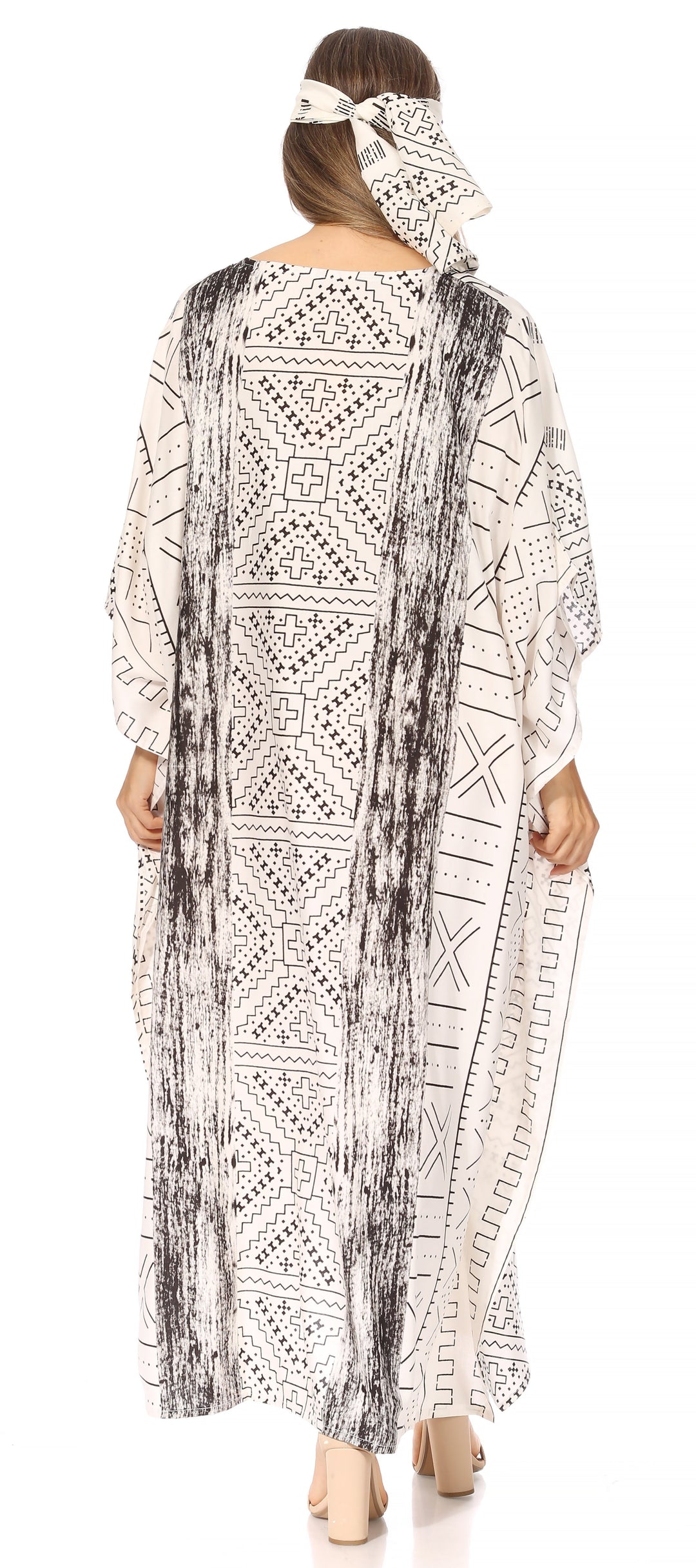 Sakkas Mera Women's Long Loose Short Sleeve Summer Casual Caftan Kaftan Dress