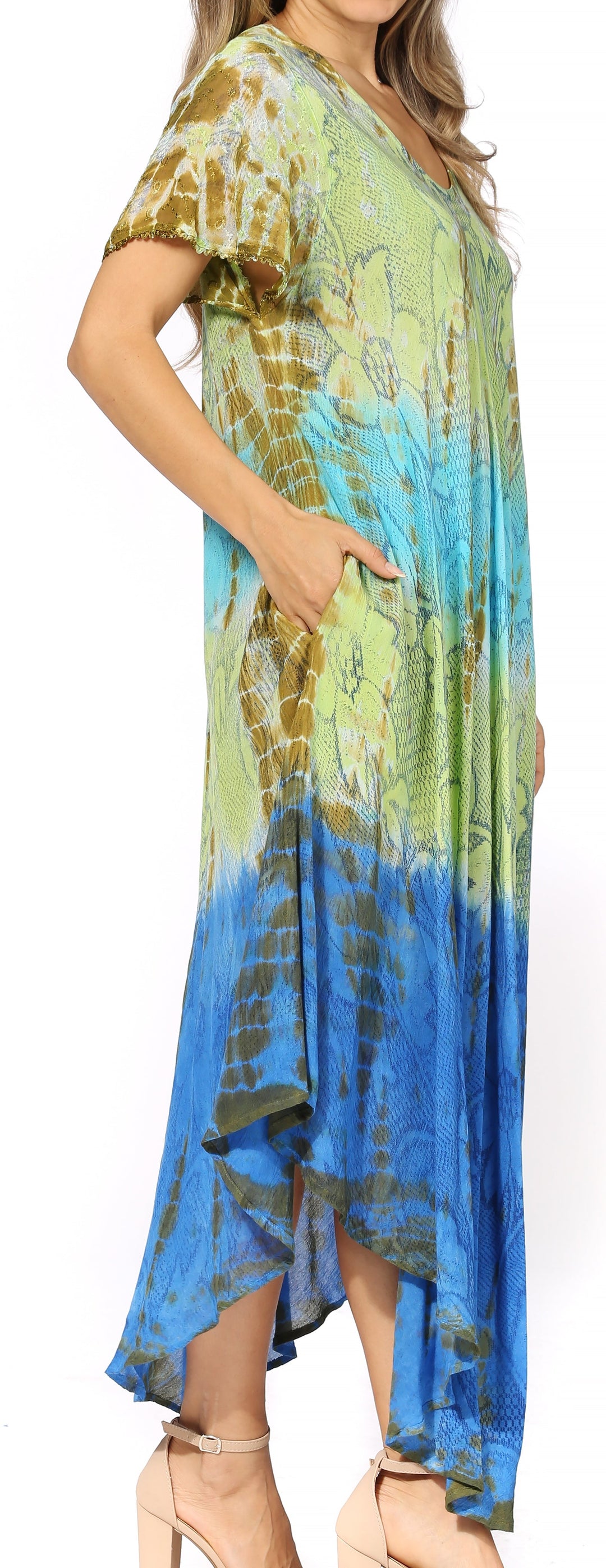 Sakkas Mika Ombre Floral Caftan Dress