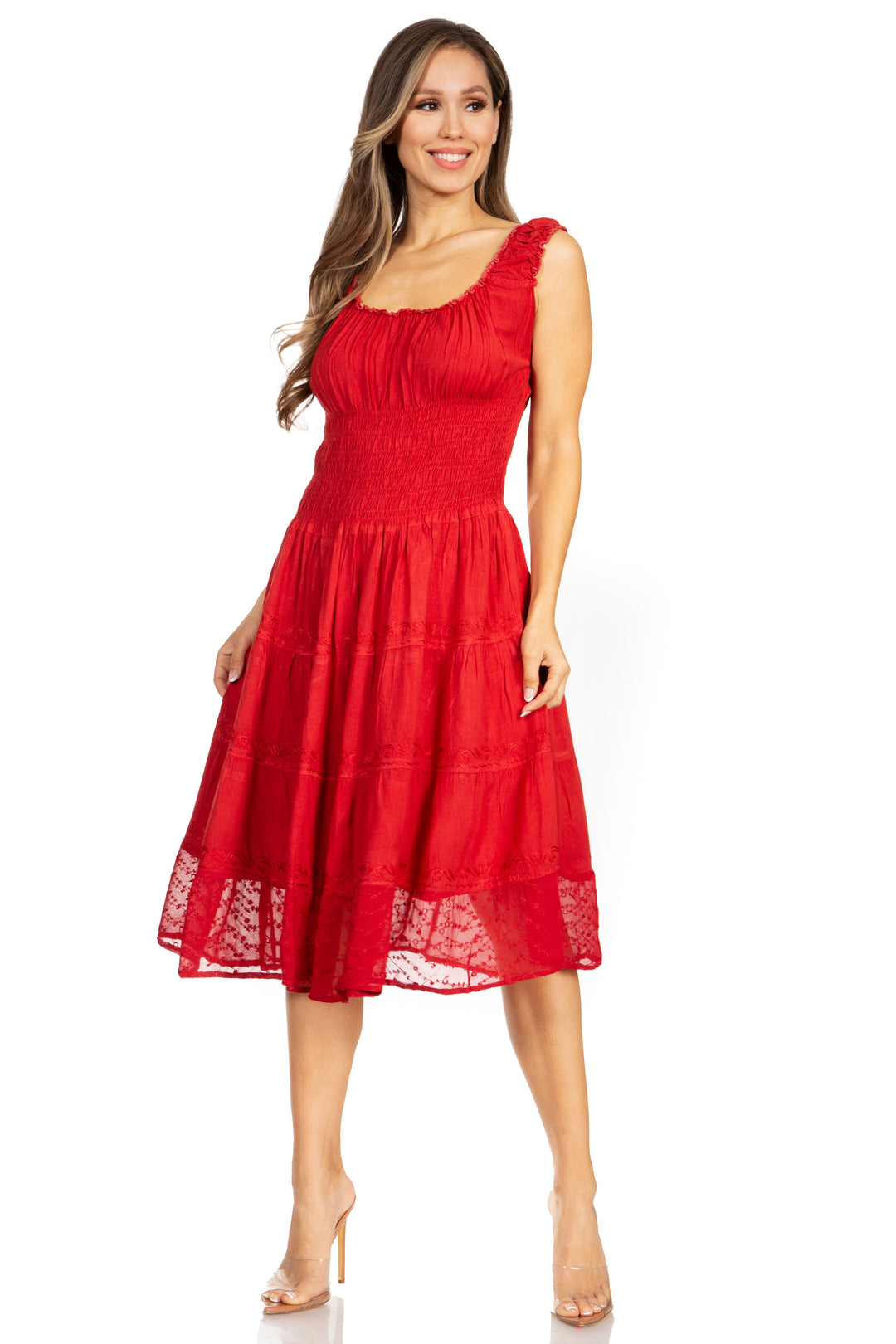 Sakkas Spring Maiden Ombre Peasant Dress