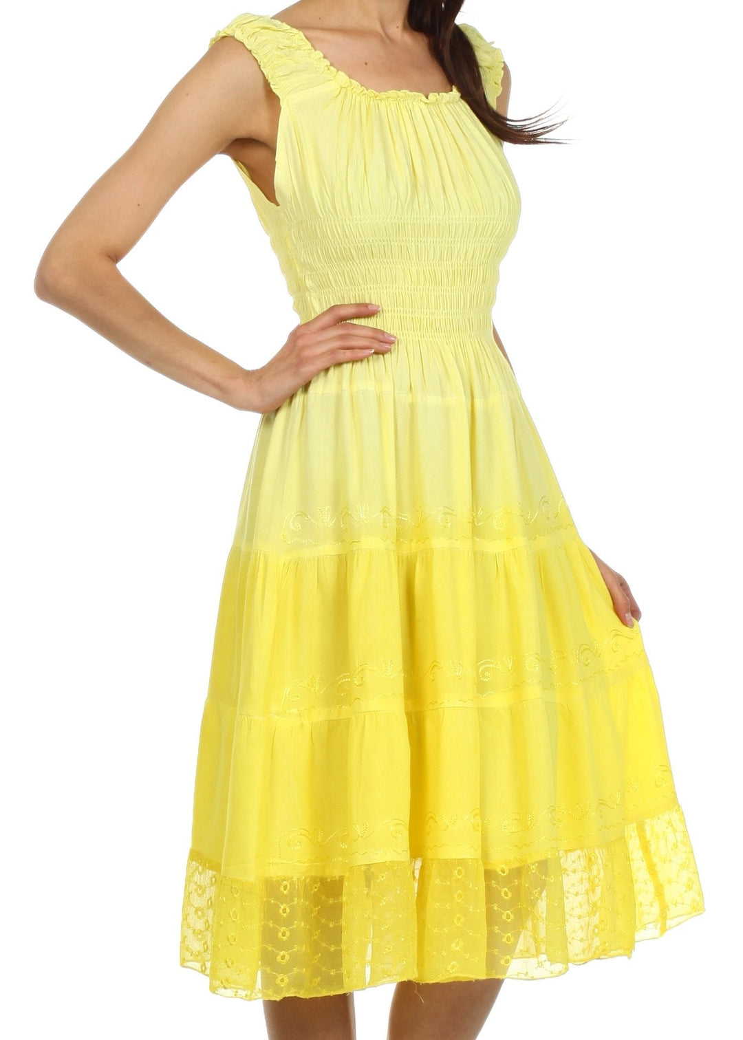 Sakkas Spring Maiden Ombre Peasant Dress