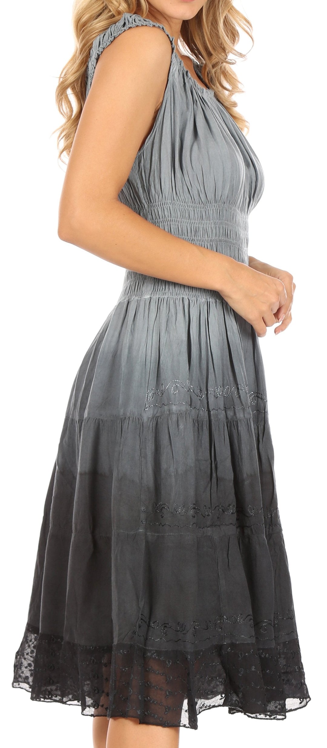 Sakkas Spring Maiden Ombre Peasant Dress