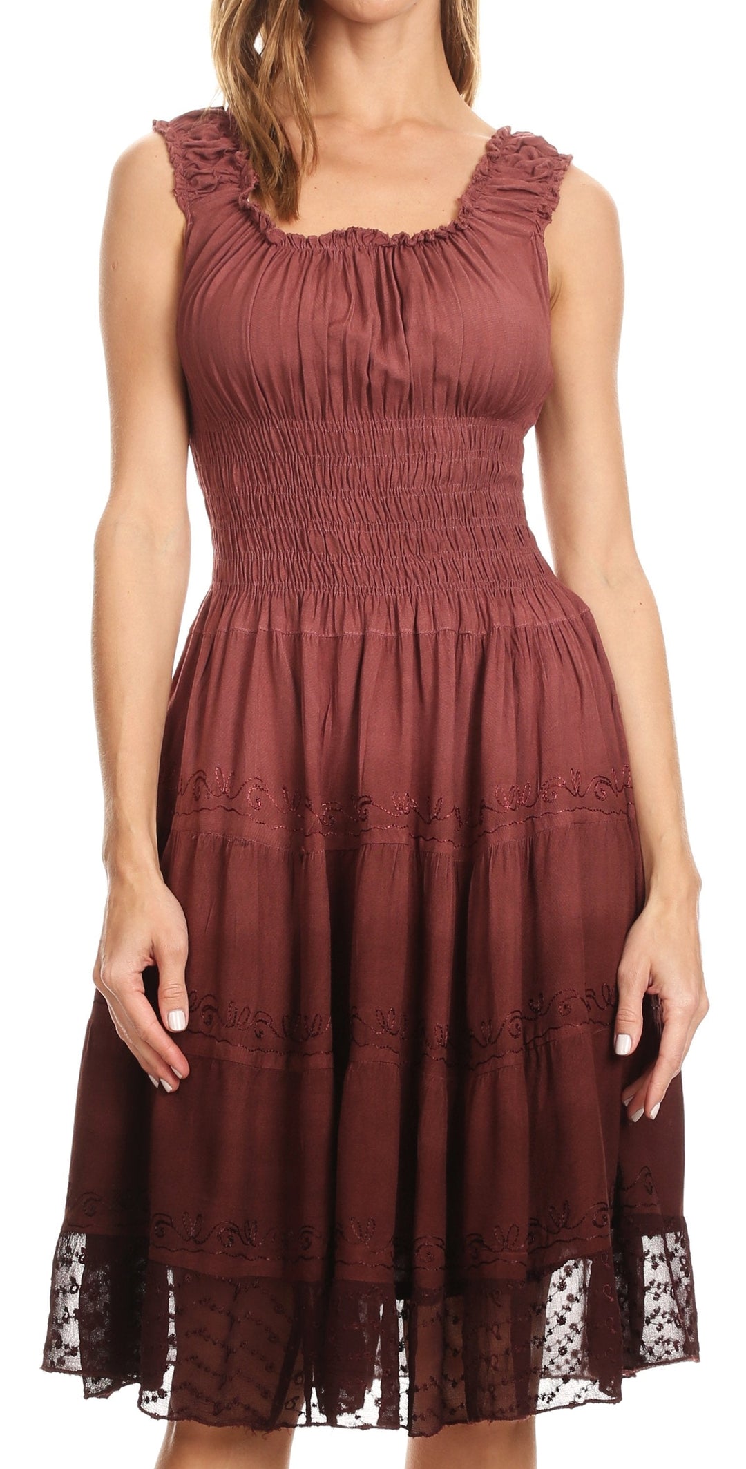 Sakkas Spring Maiden Ombre Peasant Dress