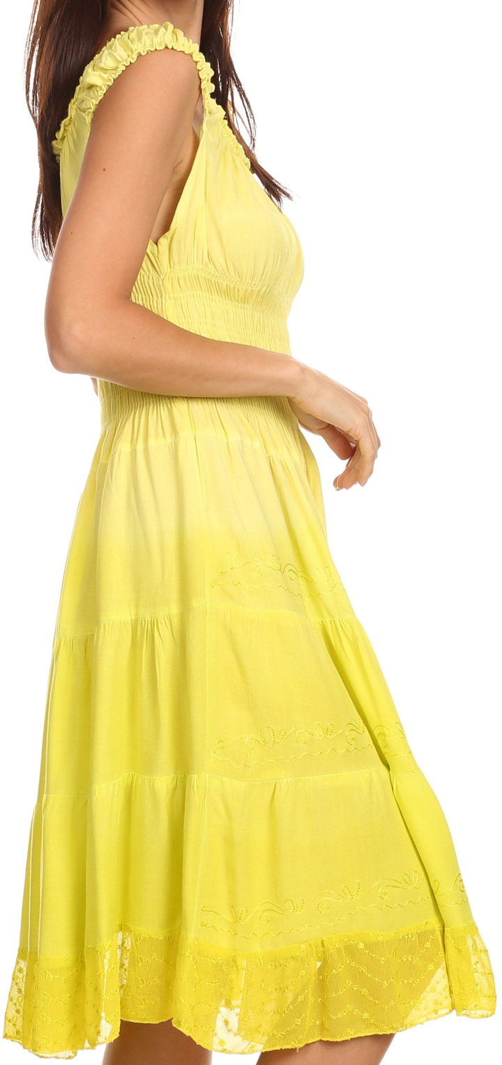 Sakkas Spring Maiden Ombre Peasant Dress