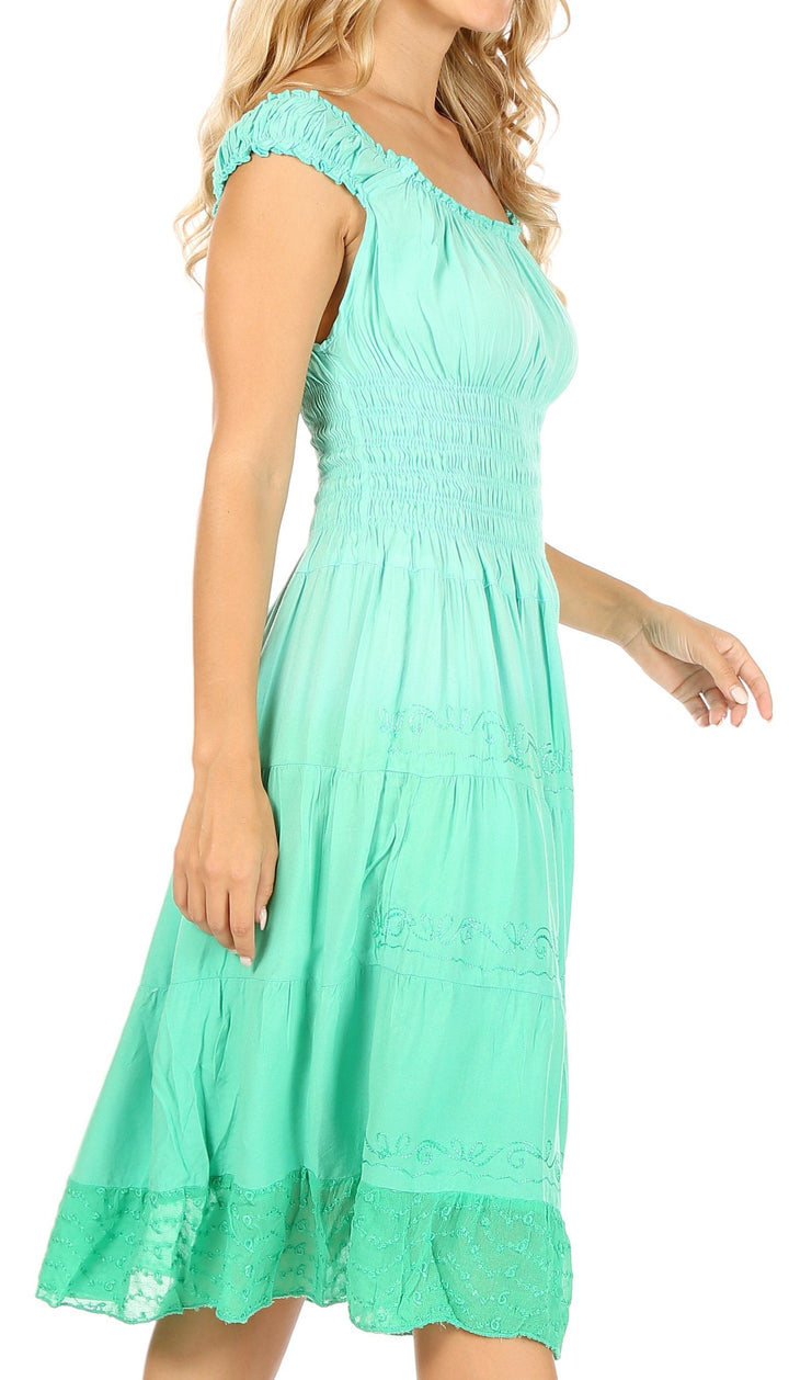 Sakkas Spring Maiden Ombre Peasant Dress