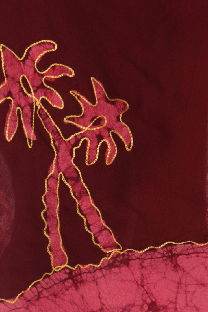 Sakkas Batik Palm Tree Cap Sleeve Caftan Dress / Cover Up