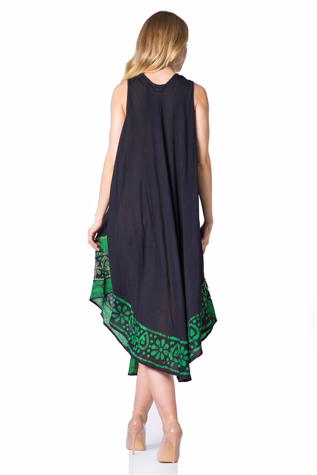 Sakkas Batik Flower Caftan Tank Dress / Cover Up