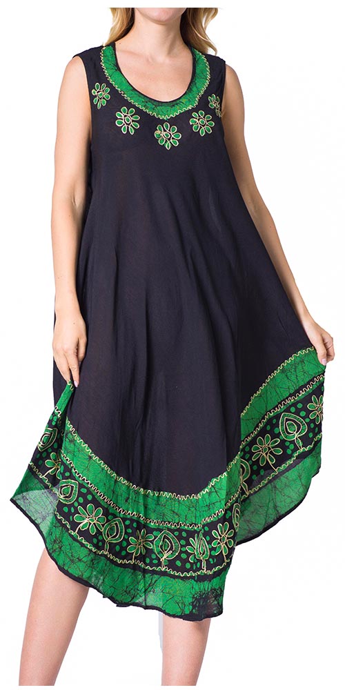 Sakkas Batik Flower Caftan Tank Dress / Cover Up