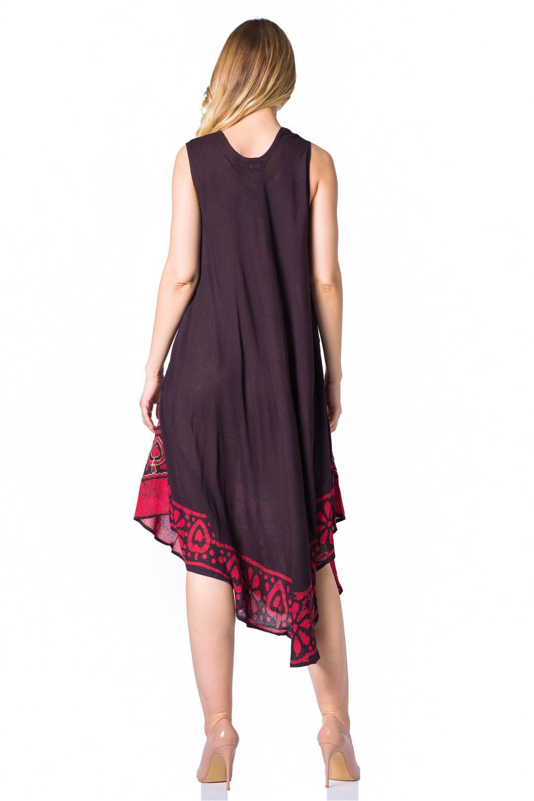 Sakkas Batik Flower Caftan Tank Dress / Cover Up