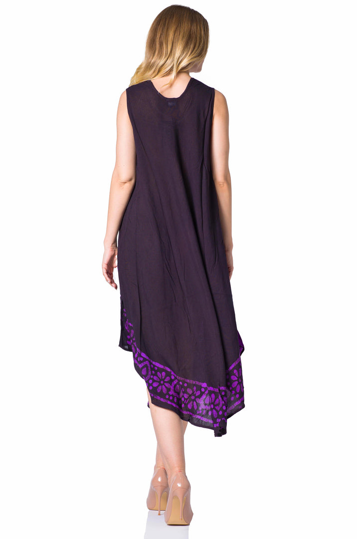 Sakkas Batik Flower Caftan Tank Dress / Cover Up