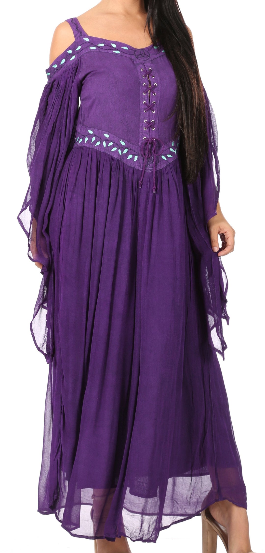 Sakkas Roisin Women's Medieval Celtic Renaissance Long Sleeve Costume Dress