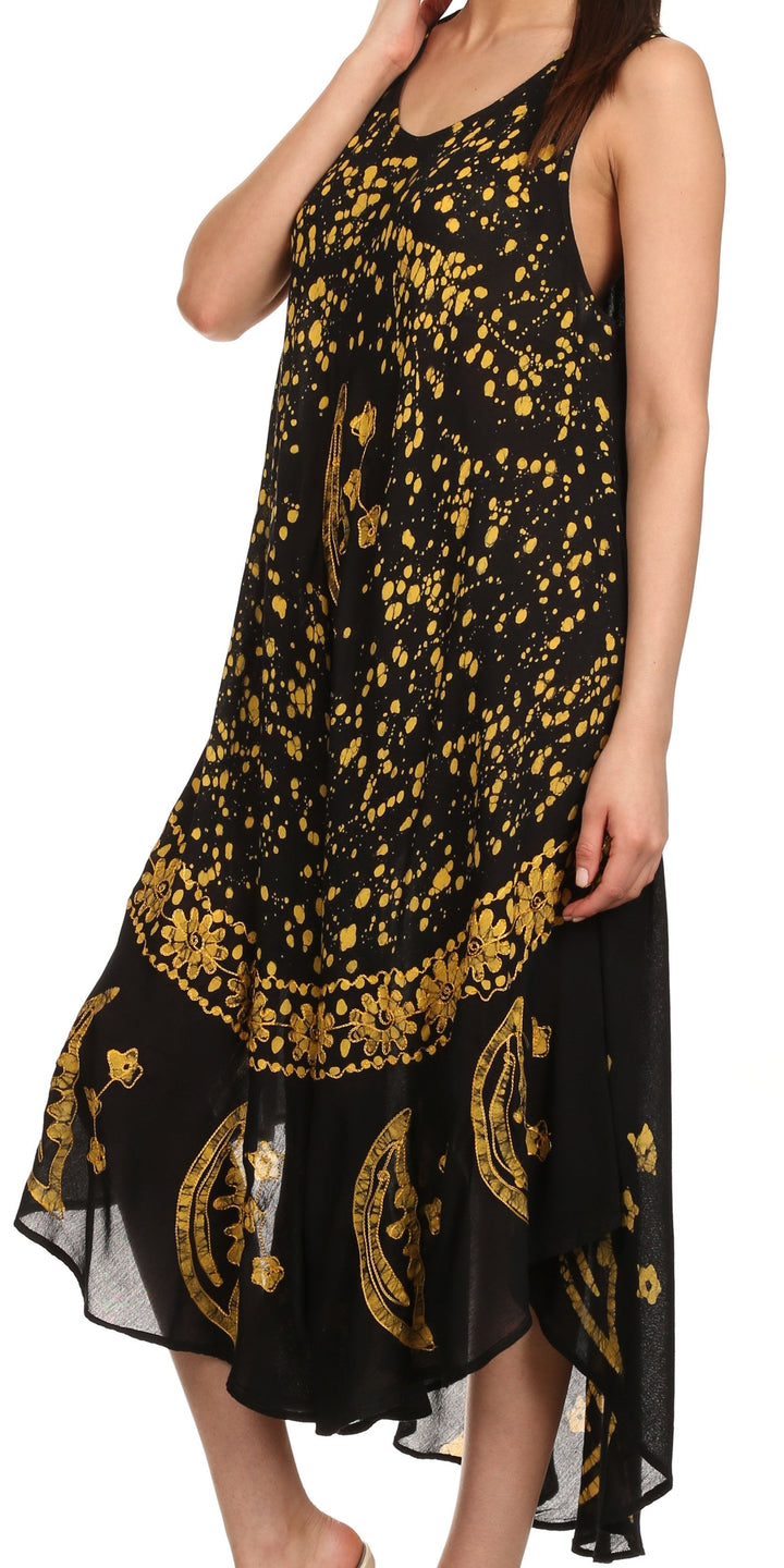 Sakkas Moon and Stars Batik Caftan Tank Dress / Cover Up