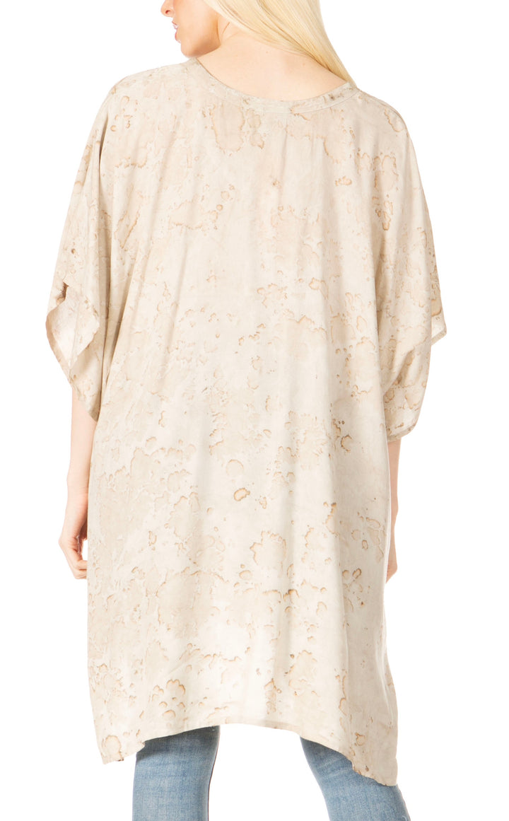 Sakkas Marcy Women's V-neck Caftan Top Tunic Dress - Perfect for Summer Boho Style & Swinging Coverup