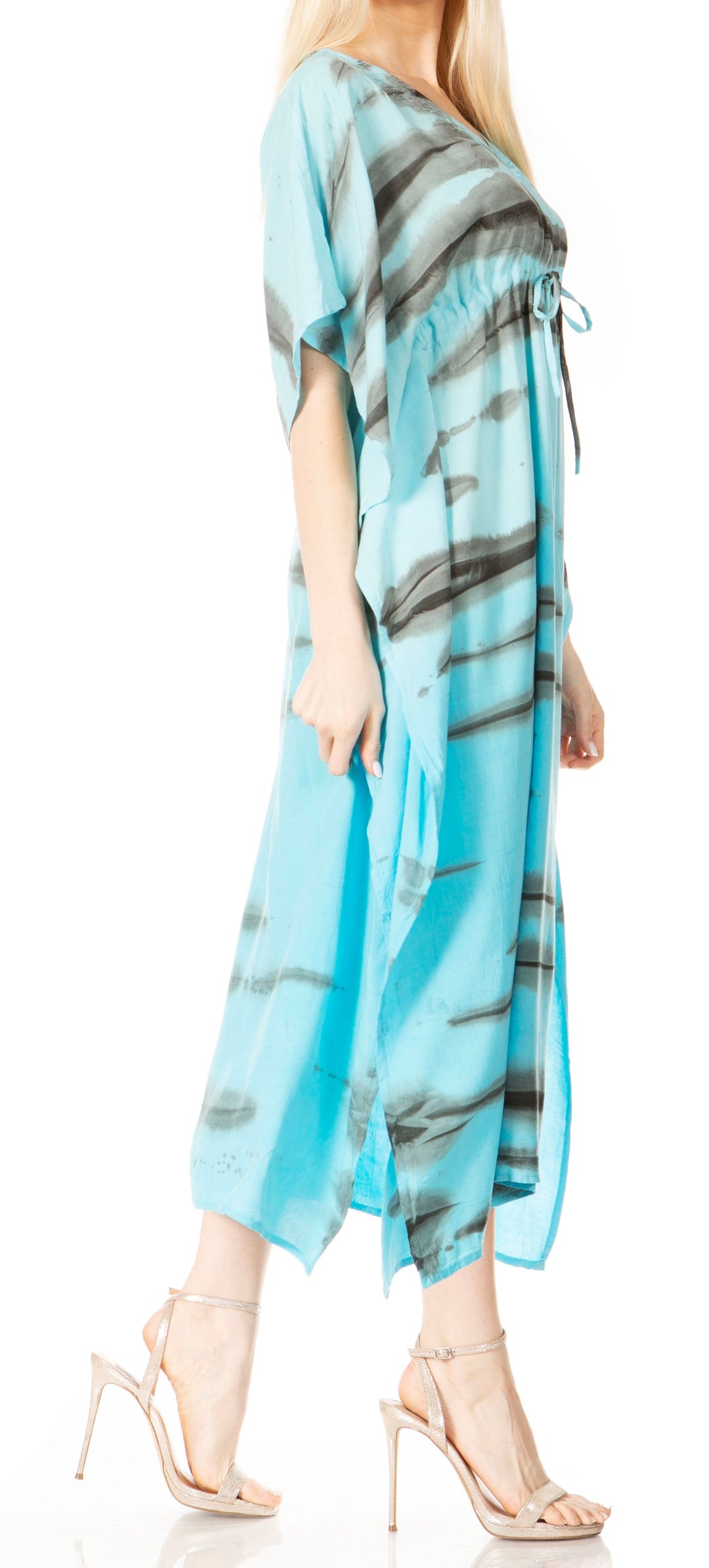 Sakkas Maitte Women's V-Neck Printed Kaftan Cover-Up Dress for the Beach