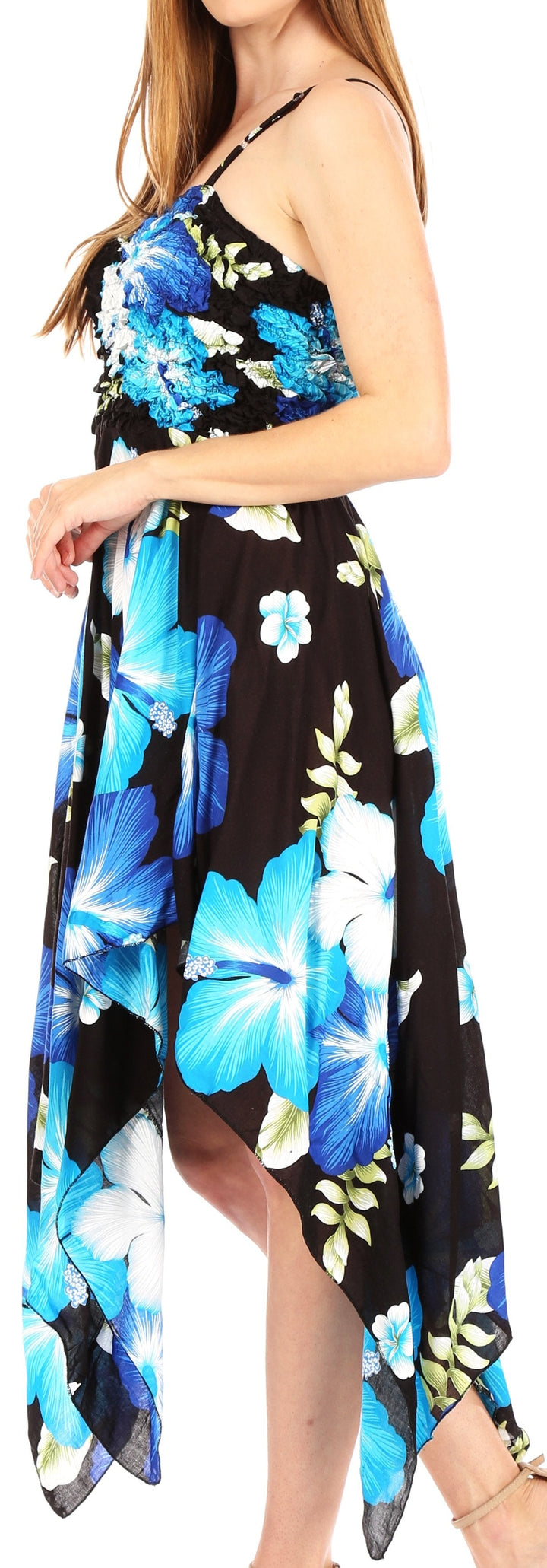 Sakkas Hamisi Women's Tube Spaghetti Strap Floral Print Summer Casual Short Dress