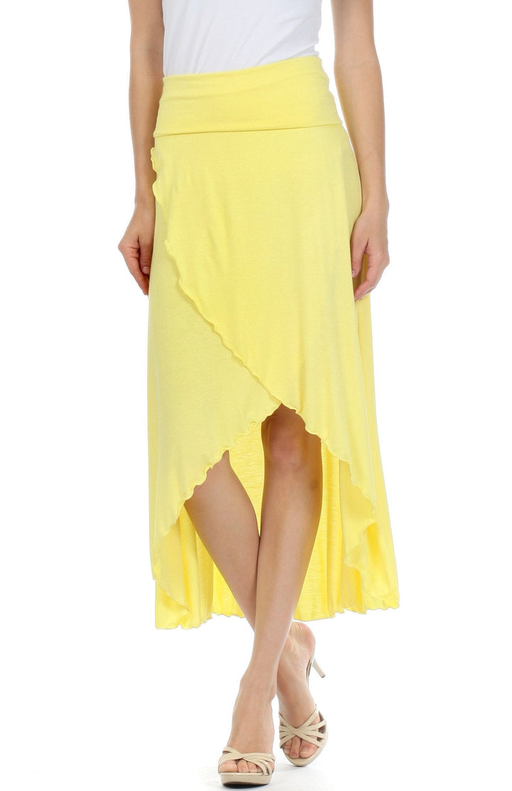 Sakkas Soft Jersey Feel Solid Color Strapless High Low Dress / Skirt