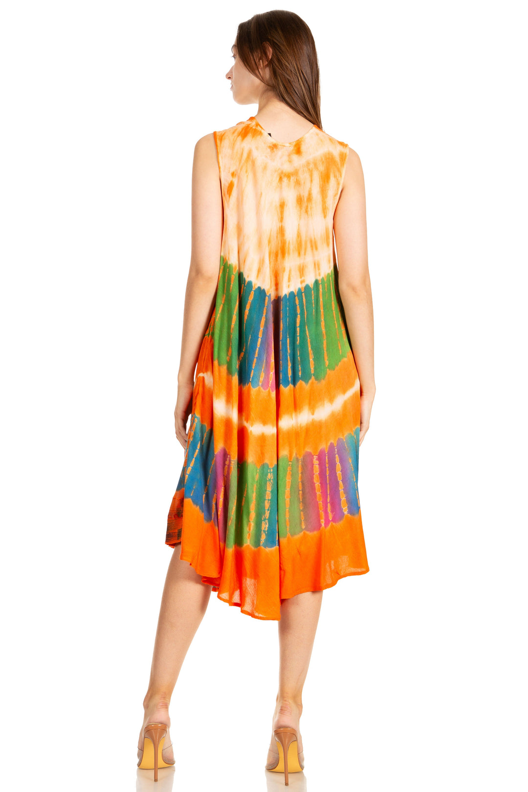Sakkas Palm Tree Tie Dye Caftan Dress / Cover Up