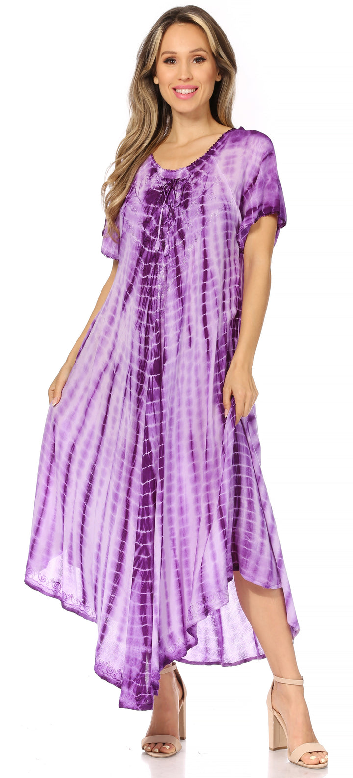 Sakkas Melika Tie Dye Caftan Dress