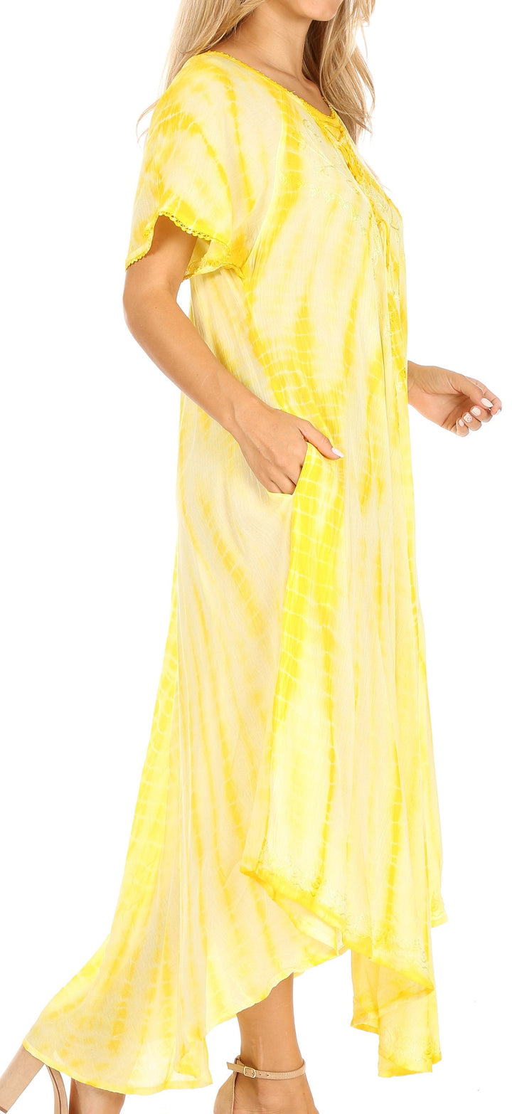 Sakkas Melika Tie Dye Caftan Dress