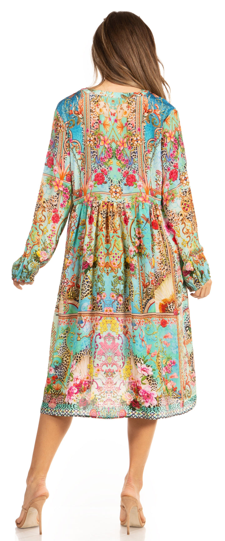 Look Chic in Sakkas Jules Women's Long Sleeve Floral Midi Dress