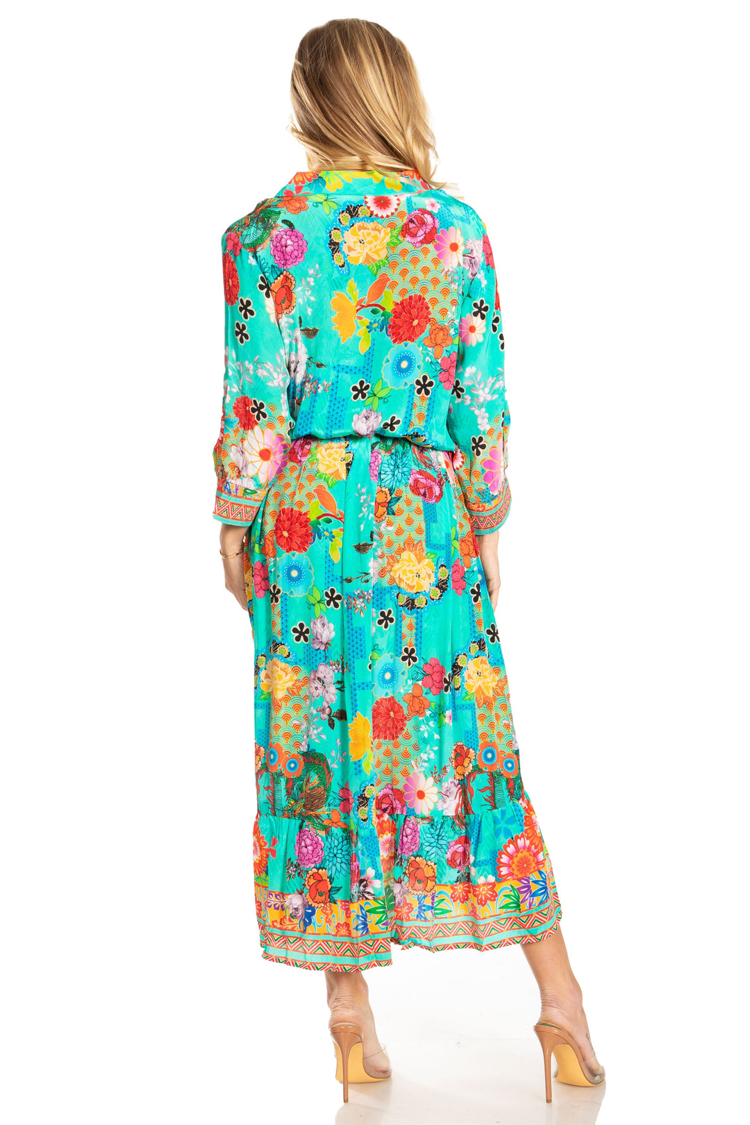 Sakkas Andreas Women's Maxi Dress with Ruffles and Buttons