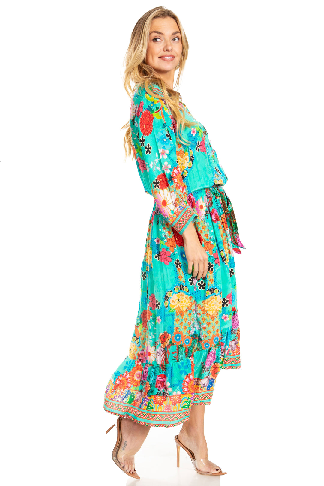 Sakkas Andreas Women's Maxi Dress with Ruffles and Buttons