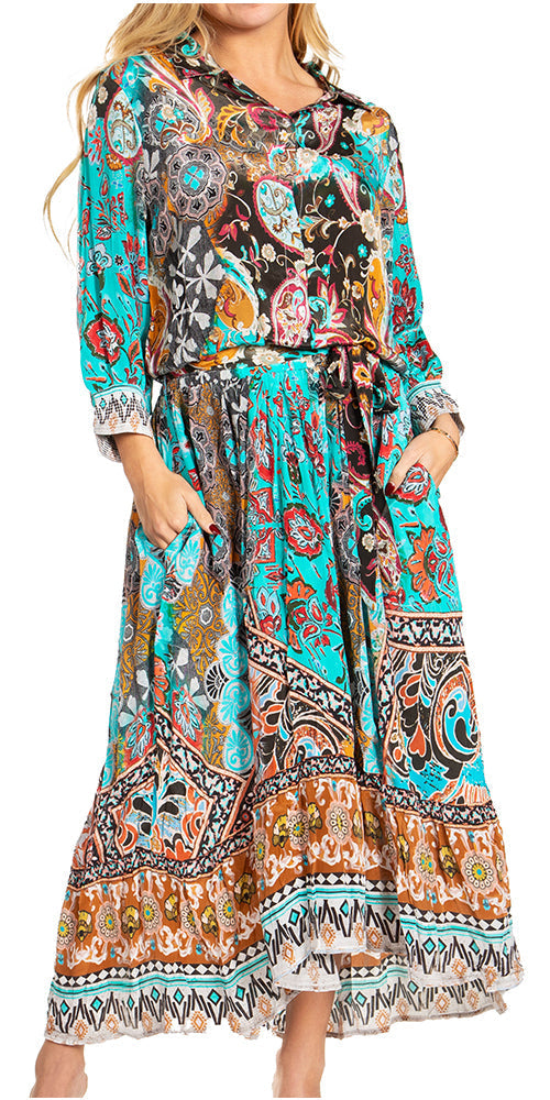 Sakkas Andreas Women's Maxi Dress with Ruffles and Buttons