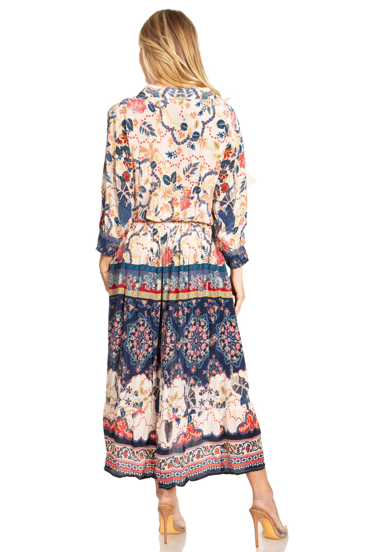 Sakkas Andreas Women's Maxi Dress with Ruffles and Buttons