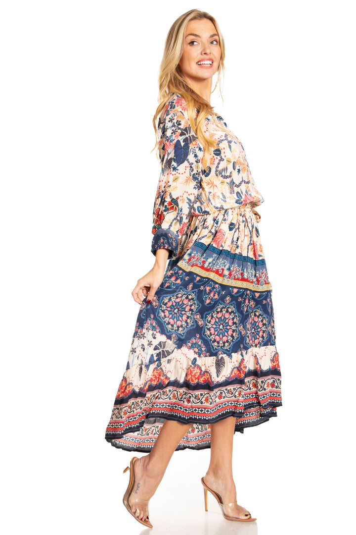 Sakkas Andreas Women's Maxi Dress with Ruffles and Buttons