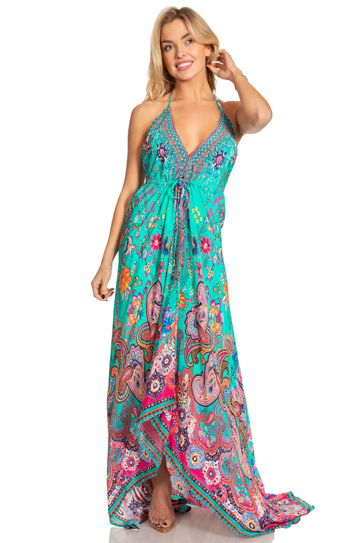 Sakkas Lizi 2025 Womens Maxi High-low Halter Handkerchief Long Dress Beach Party