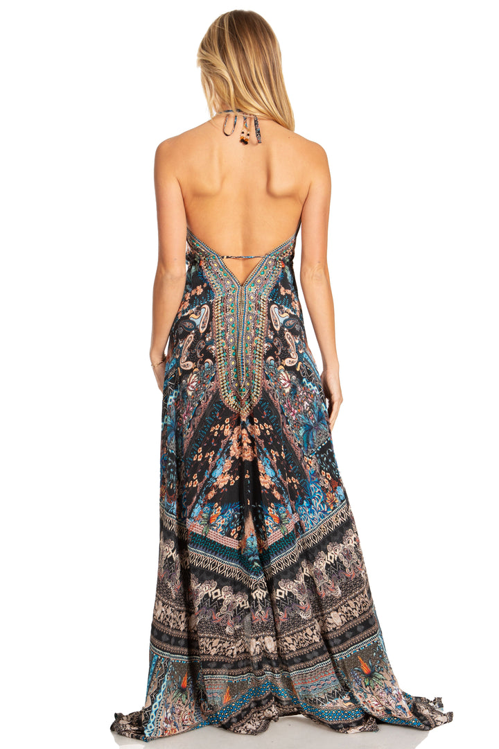 Sakkas Lizi 2025 Womens Maxi High-low Halter Handkerchief Long Dress Beach Party